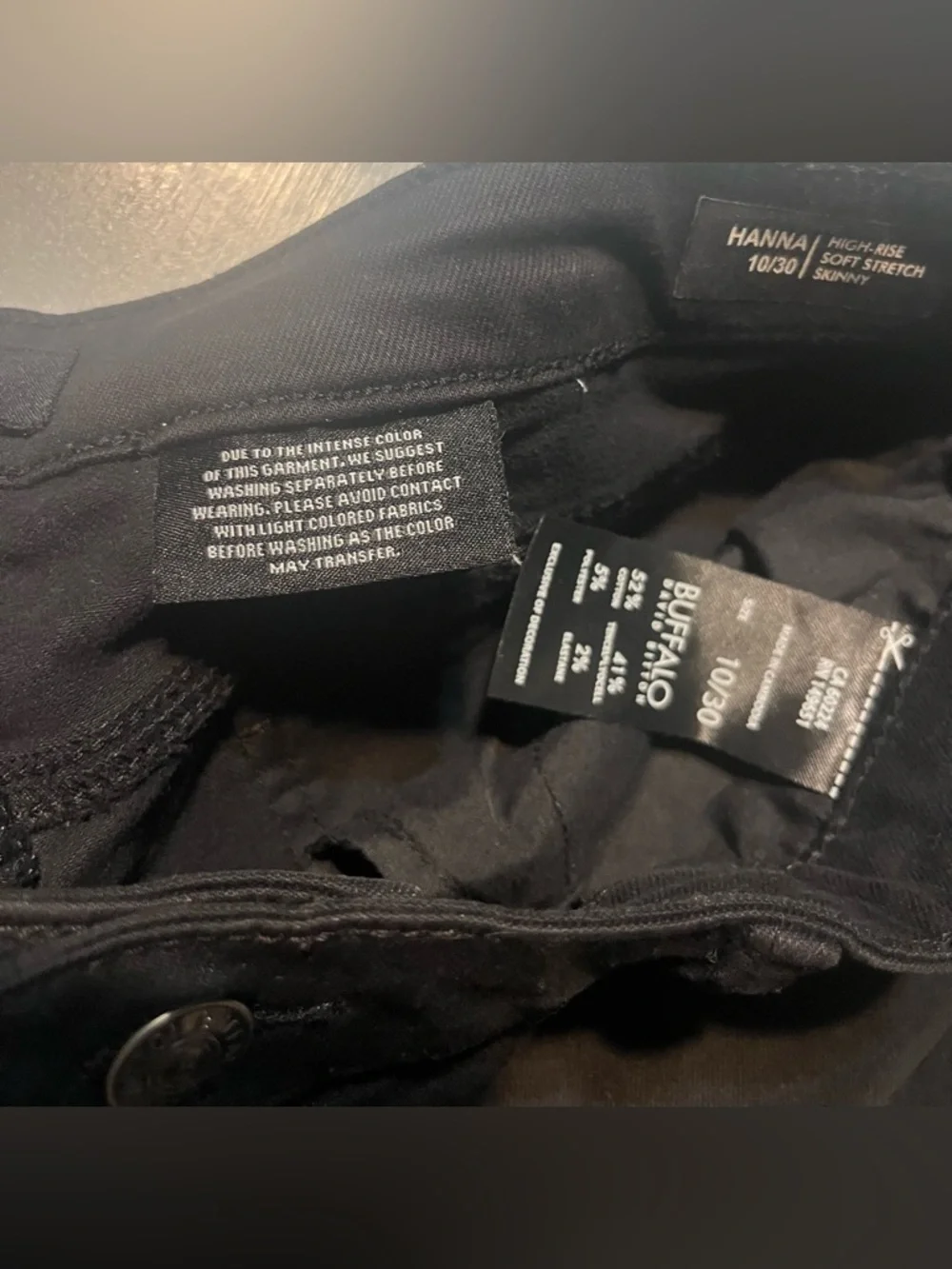 Buffalo David Bitton Hanna Skinny Jeans Black Size 10/30 - Picture 4 of 5